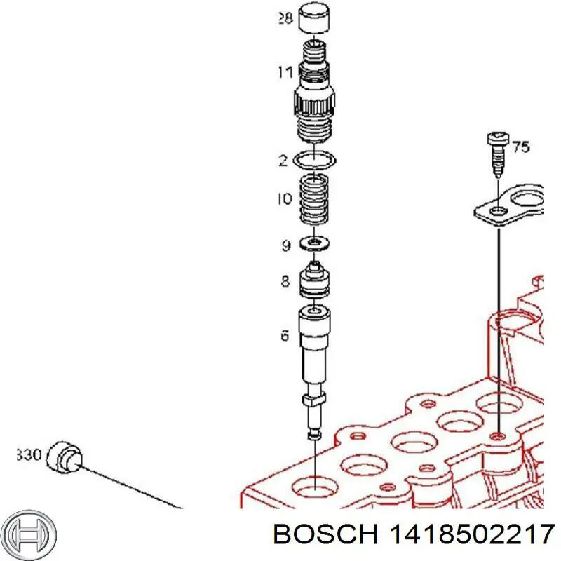 1418502217 Bosch Zawór zwrotny filtra paliwa