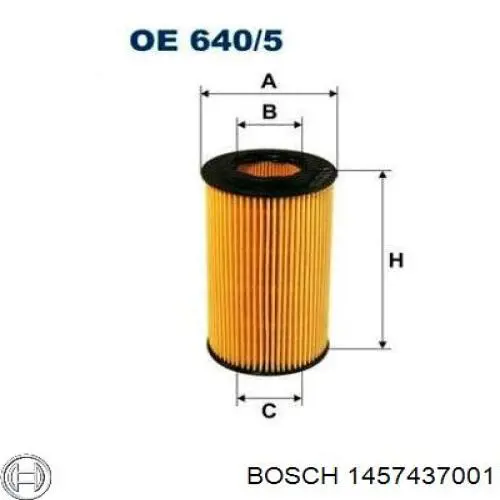 Filtr oleju Bosch 1457437001 cena, od 6,55 USD