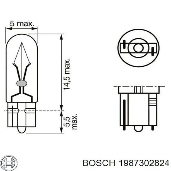 1987302824 Bosch żarówka deski rozdzielczej