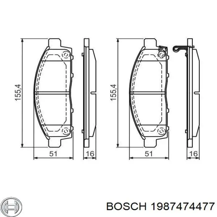 Do koszyka 1987474477 Bosch Zestaw sprężynek do mocowania klocków tarczowych przednich