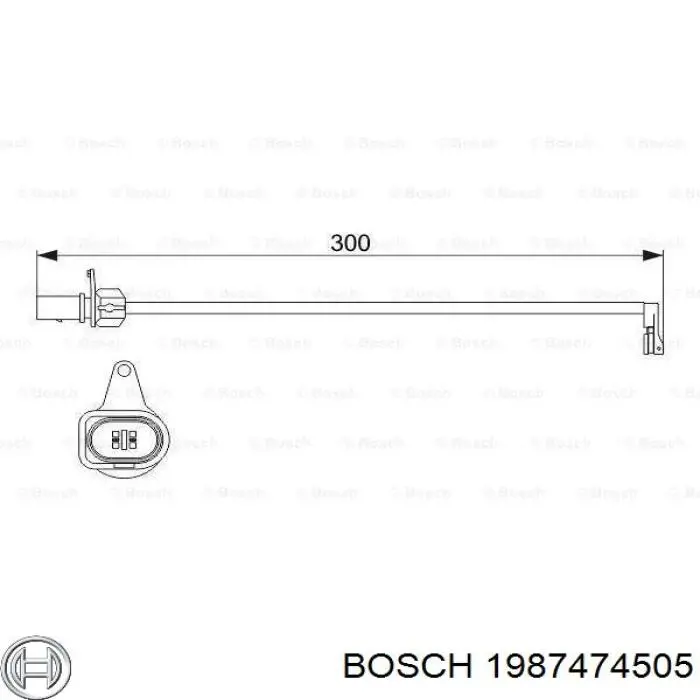 1987474505 Bosch Czujnik zużycia klocków hamulcowych przedni