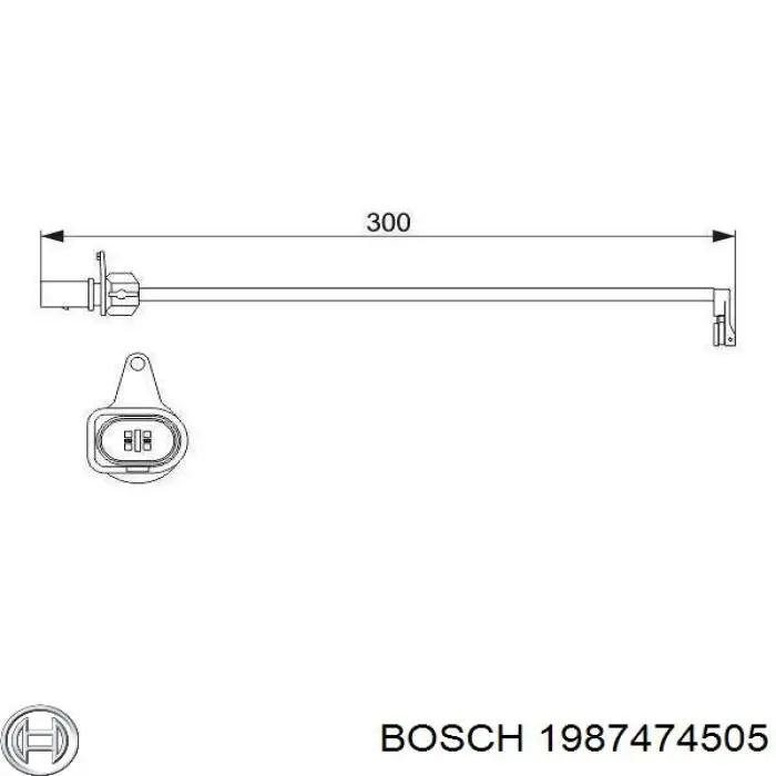 1987474505 Bosch Czujnik zużycia klocków hamulcowych przedni