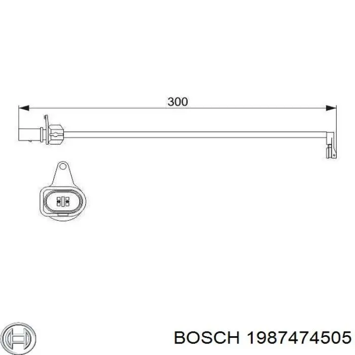 Czujnik zużycia klocków hamulcowych przedni 1987474505 Bosch