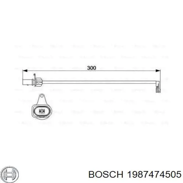 Czujnik zużycia klocków hamulcowych przedni Bosch 1987474505