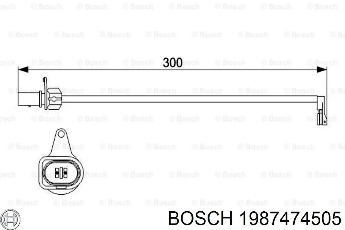 Do koszyka 1987474505 Bosch Czujnik zużycia klocków hamulcowych przedni