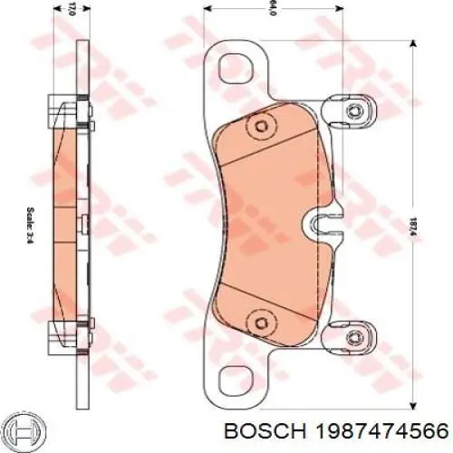 Do koszyka 1987474566 Bosch Czujnik zużycia klocków hamulcowych tylny