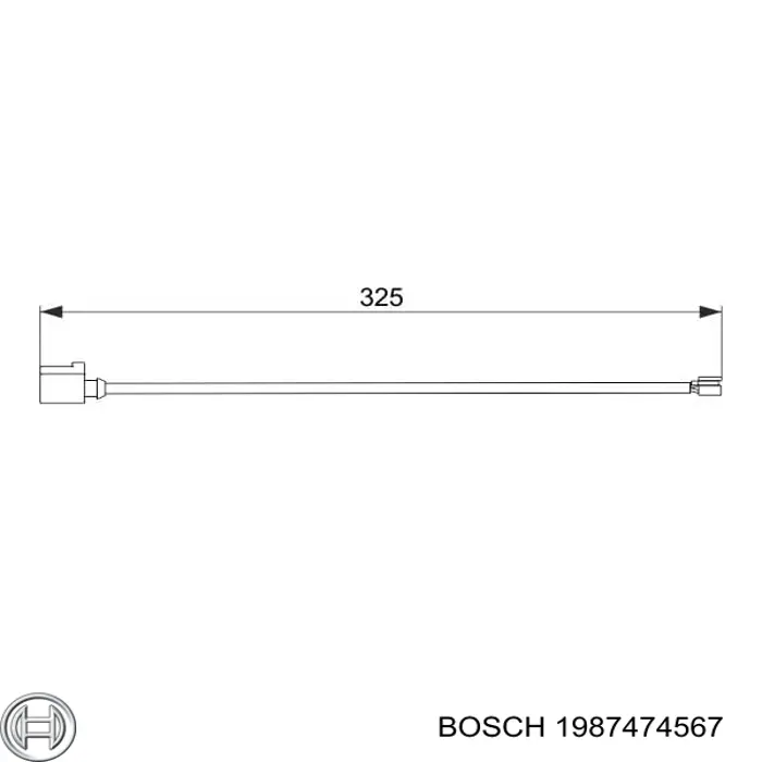 Czujnik zużycia klocków hamulcowych przedni 1987474567 Bosch