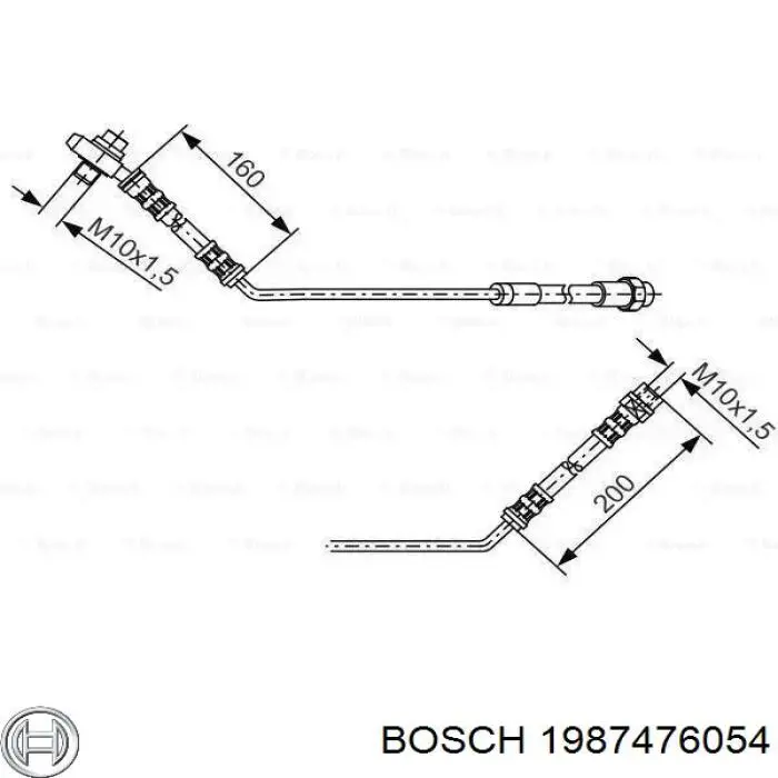 1987476054 Bosch Przewód hamulcowy tylny lewy