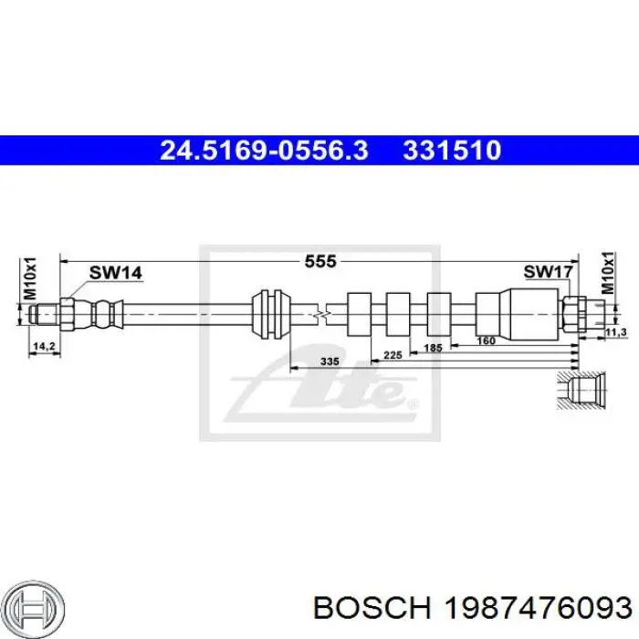 Przewód hamulcowy 1987476093 Bosch