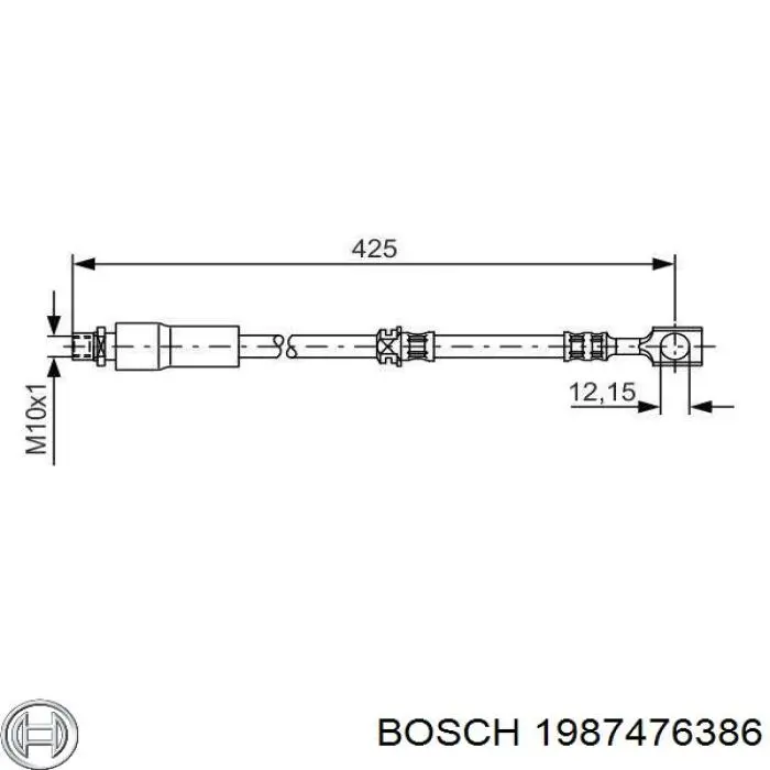 1987476386 Bosch Przewód hamulcowy przedni
