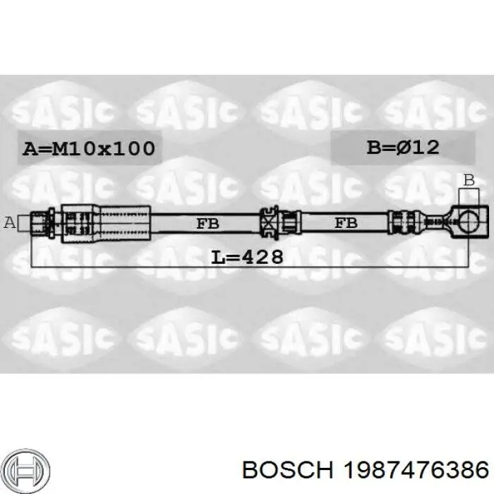 Przewód hamulcowy przedni Bosch 1987476386 cena, od 15,61 USD