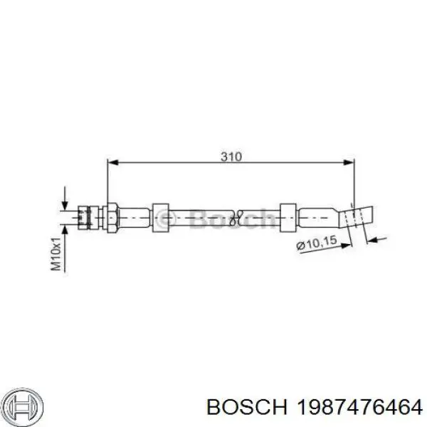1987476464 Bosch Przewód hamulcowy przedni