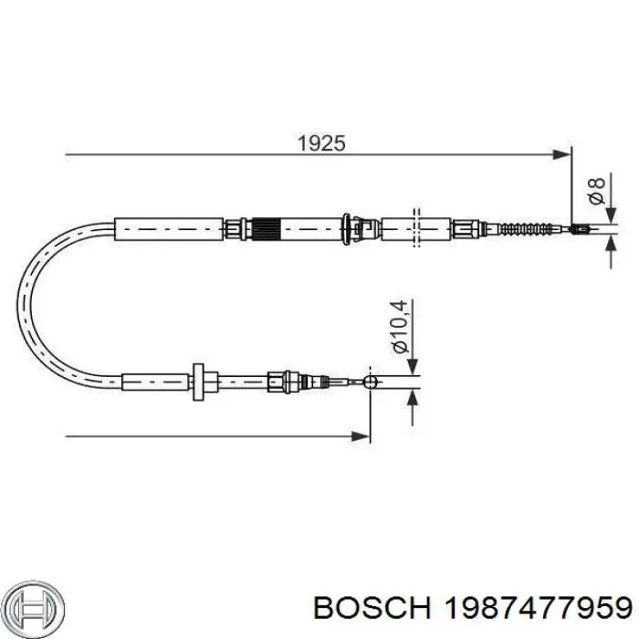 Linka hamulca ręcznego tylna prawa/lewa Bosch 1987477959 cena, od 27,63 USD