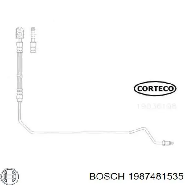 Do koszyka 1987481535 Bosch Przewód hamulcowy tylny prawy