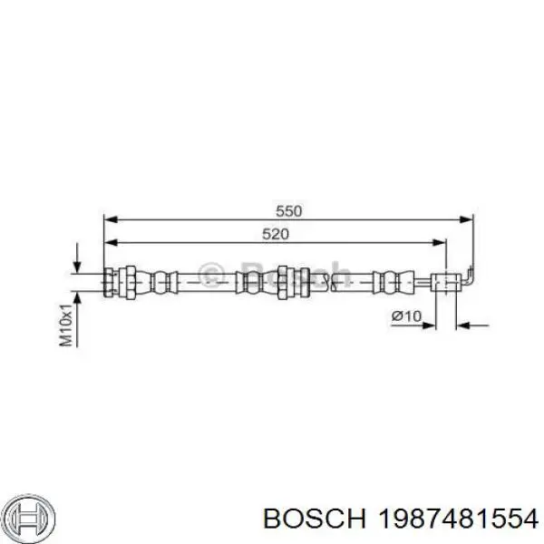 1987481554 Bosch przewód hamulcowy tylny