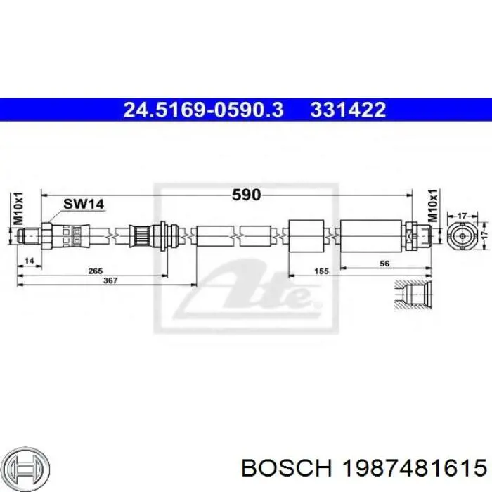 1987481615 Bosch przewód hamulcowy przedni