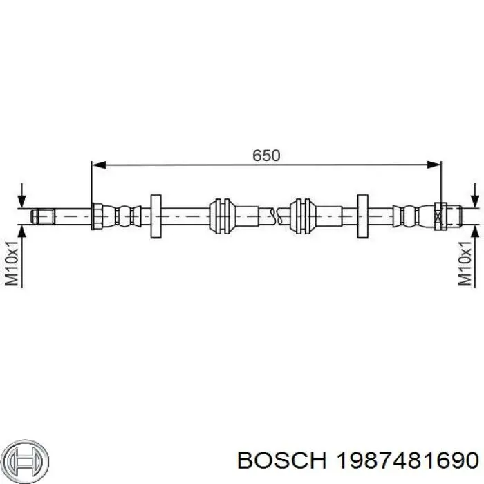 1987481690 Bosch przewód hamulcowy przedni