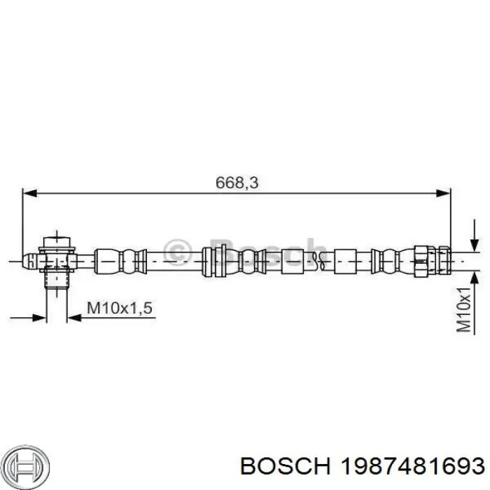 1987481693 Bosch przewód hamulcowy przedni