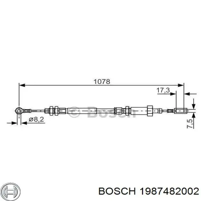 Linka hamulca ręcznego przednia 1987482002 BOSCH