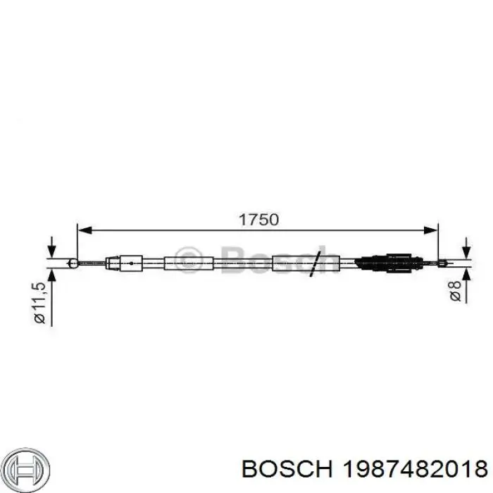 Linka hamulca ręcznego tylna prawa/lewa Bosch 1987482018 cena, od 24,71 USD