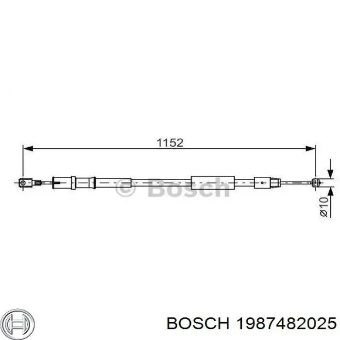 1987482025 Bosch Linka hamulca ręcznego tylna prawa