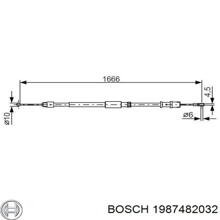 Linka hamulca ręcznego tylna prawa/lewa Bosch 1987482032 cena, od 16,95 USD