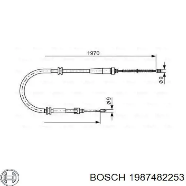 Linka hamulca ręcznego tylna prawa/lewa 1987482253 Bosch