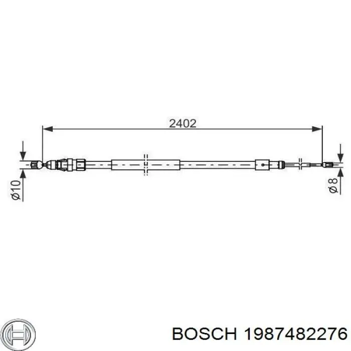 Linka hamulca ręcznego tylna prawa/lewa Bosch 1987482276 cena, od 15,47 USD