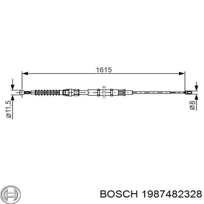 Linka hamulca ręcznego tylna prawa/lewa Bosch 1987482328 cena, od 19,73 USD