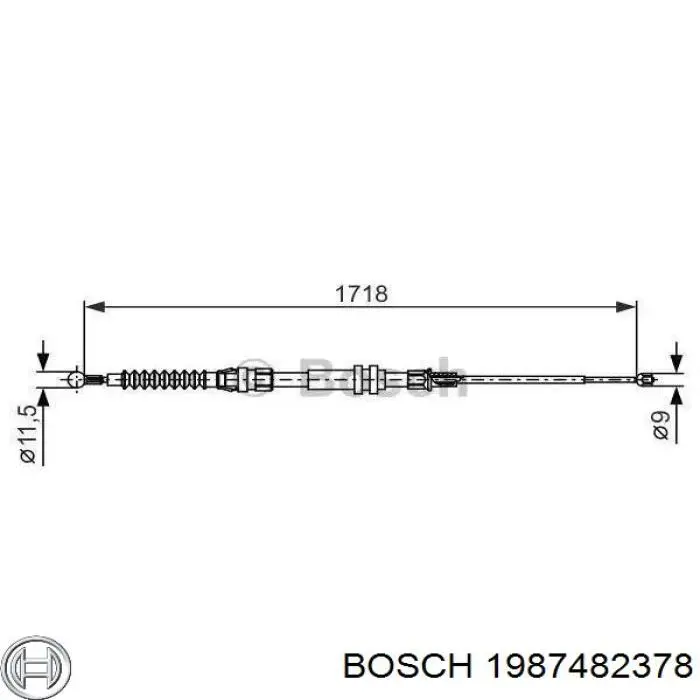 Linka hamulca ręcznego tylna prawa/lewa Bosch 1987482378 cena, od 14,48 USD