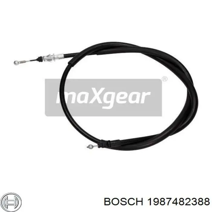 Do koszyka 1987482388 Bosch Linka hamulca ręcznego tylna prawa