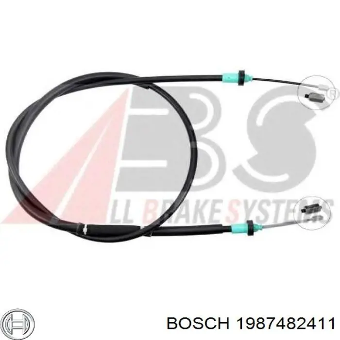 Do koszyka 1987482411 Bosch Linka hamulca ręcznego tylna prawa/lewa