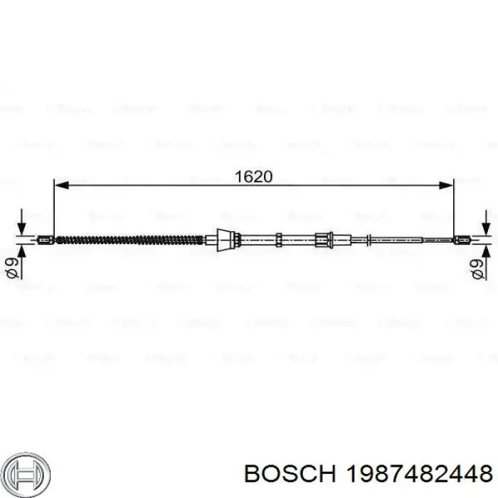 1987482448 Bosch linka hamulca ręcznego tylna prawa/lewa