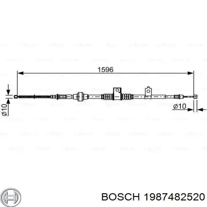 1987482520 Bosch linka hamulca ręcznego tylna lewa