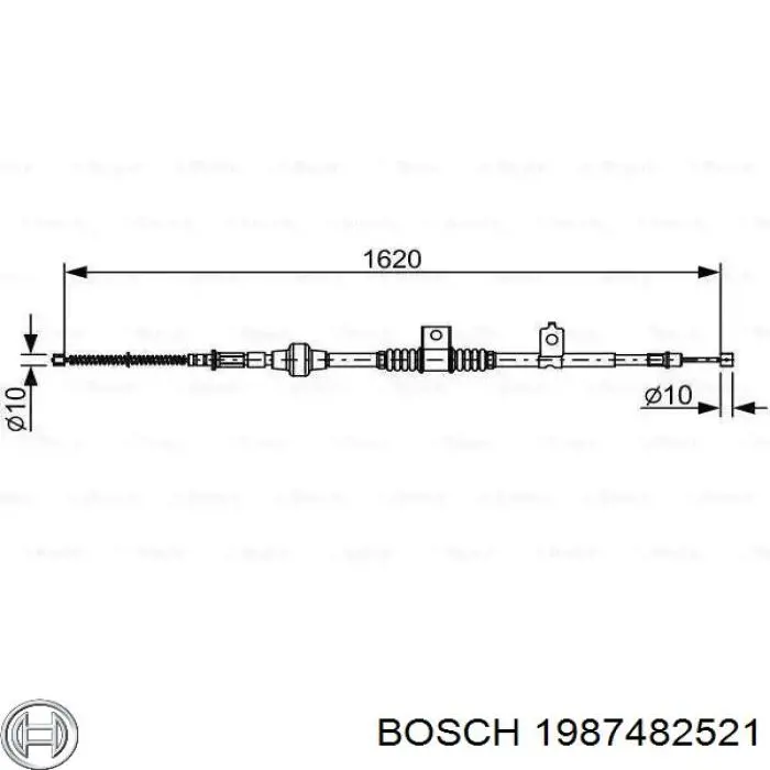 1987482521 Bosch Linka hamulca ręcznego tylna prawa