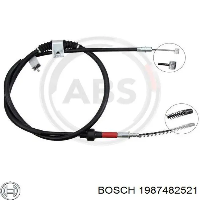 Linka hamulca ręcznego tylna prawa Bosch 1987482521 cena, od 36,50 USD