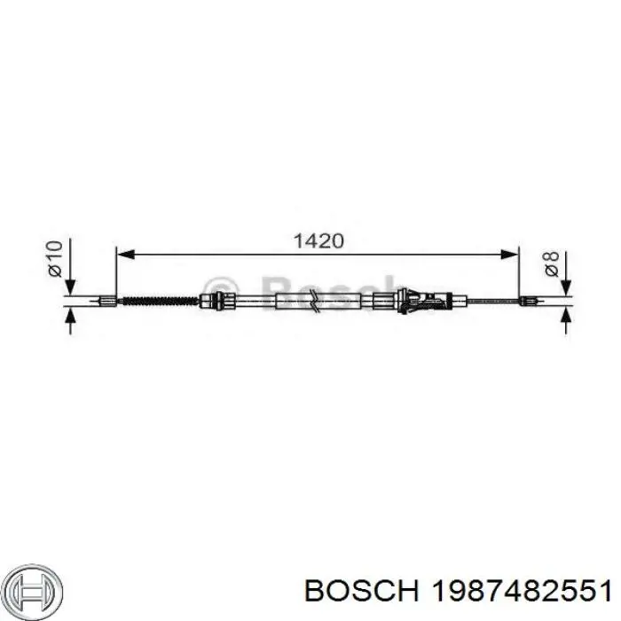 Linka hamulca ręcznego tylna prawa/lewa Bosch 1987482551 cena, od 20,05 USD