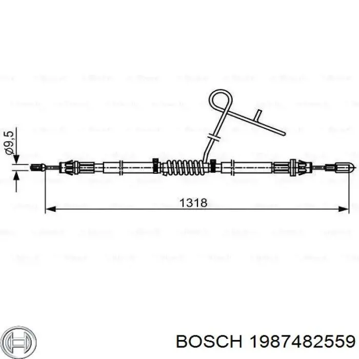 2221691 Ford Linka hamulca ręcznego tylna prawa