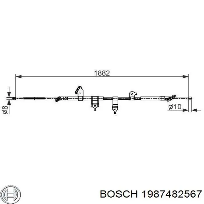 1987482567 Bosch linka hamulca ręcznego tylna lewa