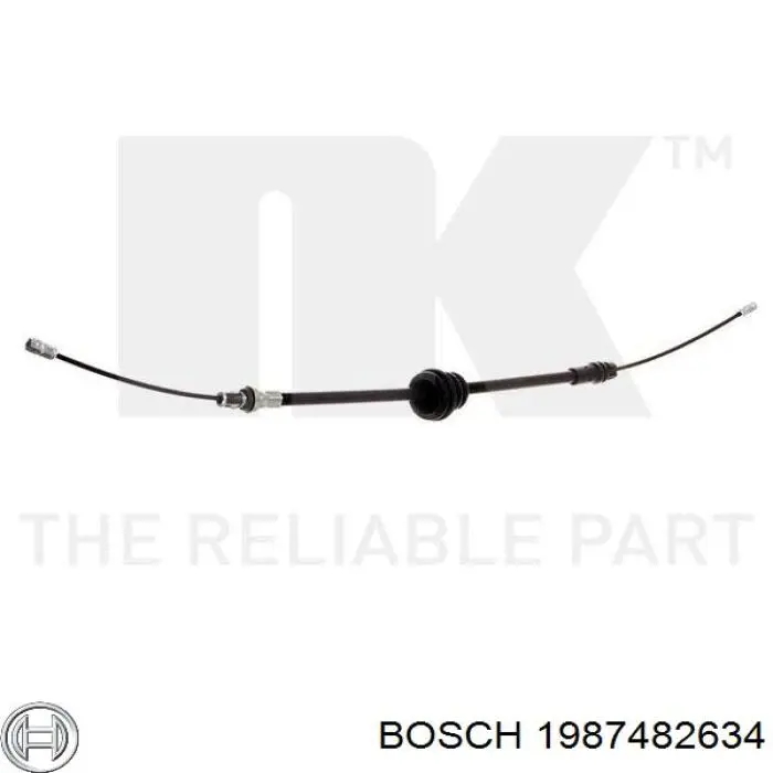 Do koszyka 1987482634 Bosch Linka hamulca ręcznego środkowa