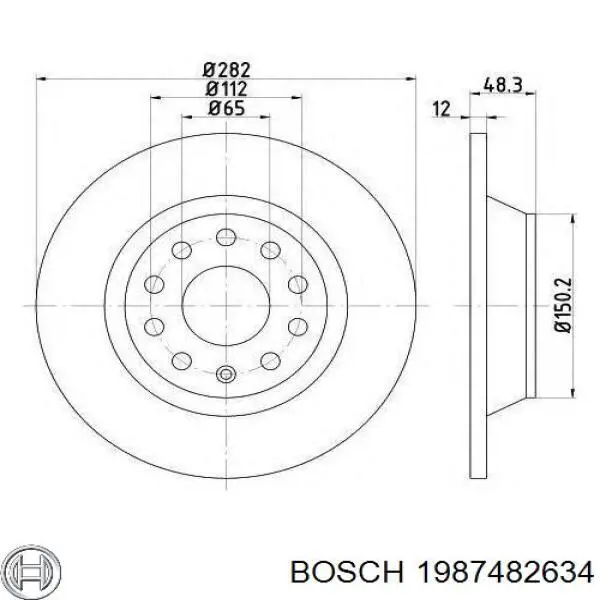 Linka hamulca ręcznego środkowa Bosch 1987482634 cena, od 16,14 USD