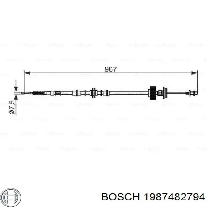 1987482794 Bosch linka hamulca ręcznego tylna lewa