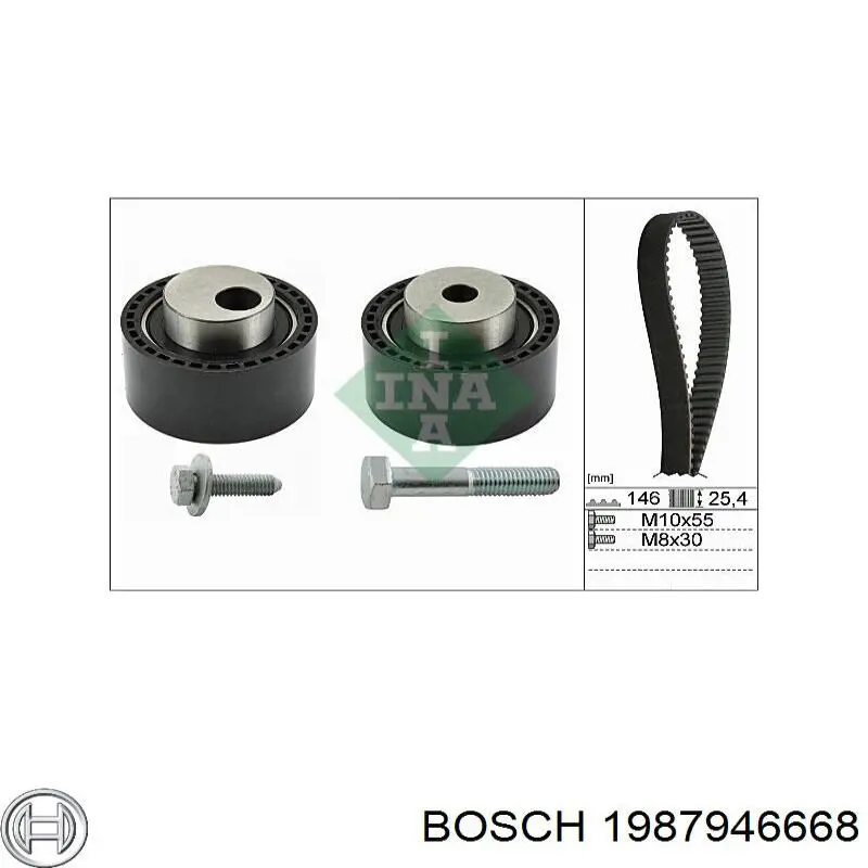 1987946668 Bosch pasek rozrządu, zestaw