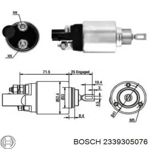 2339305076 Bosch Elektromagnes rozrusznika
