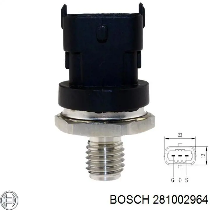 Czujnik ciśnienia paliwa Bosch 281002964 cena, od 50,77 USD