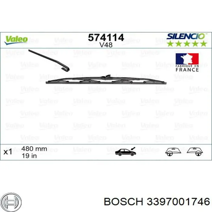 3397001746 Bosch Pióro wycieraczki szyby przedniej pasażera