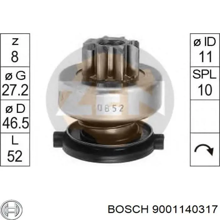 Do koszyka 9001140317 Bosch Bendiks rozrusznika