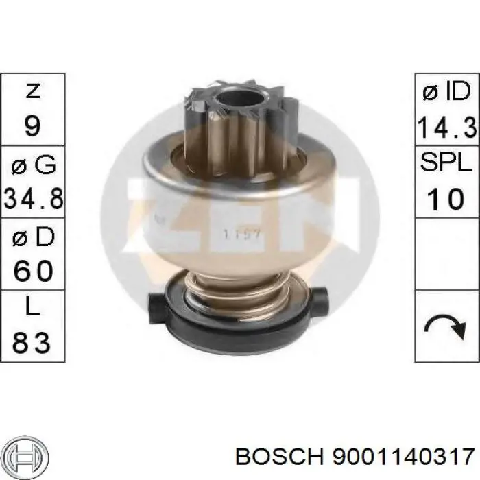 Bendiks rozrusznika Bosch 9001140317 cena, od 18,08 USD