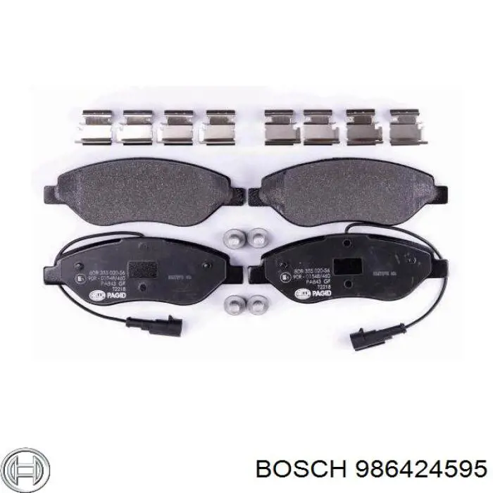 Klocki hamulcowe przednie tarczowe 986424595 Bosch