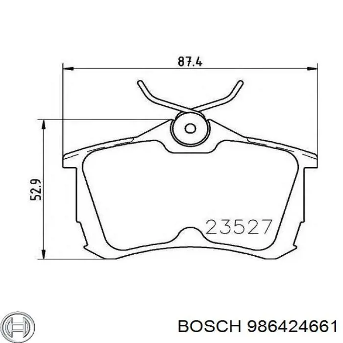 986424661 Bosch Okładziny (klocki) do hamulców tarczowych tylne